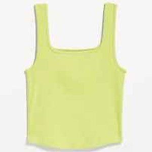 OLD NAVY  Fitted Square-Neck Ultra-Cropped Rib-Knit Tank Top -XXL Tall